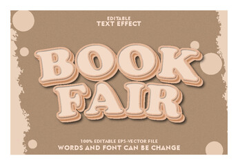 book fair editable text effect emboss cartoon style