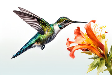 Obraz premium hummingbird on white