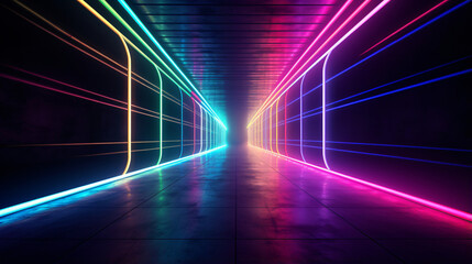 Neon Laser Virtual Cyber Rainbow Glowing Vibrant Dark  lights