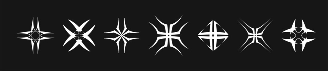 Neo tribal. Acid Neo-tribal shapes. Tattoo. Neo Gothic. Organic fluid shapes. Brutalist futuristic style. Cyber sigilism. Tattoo sketch