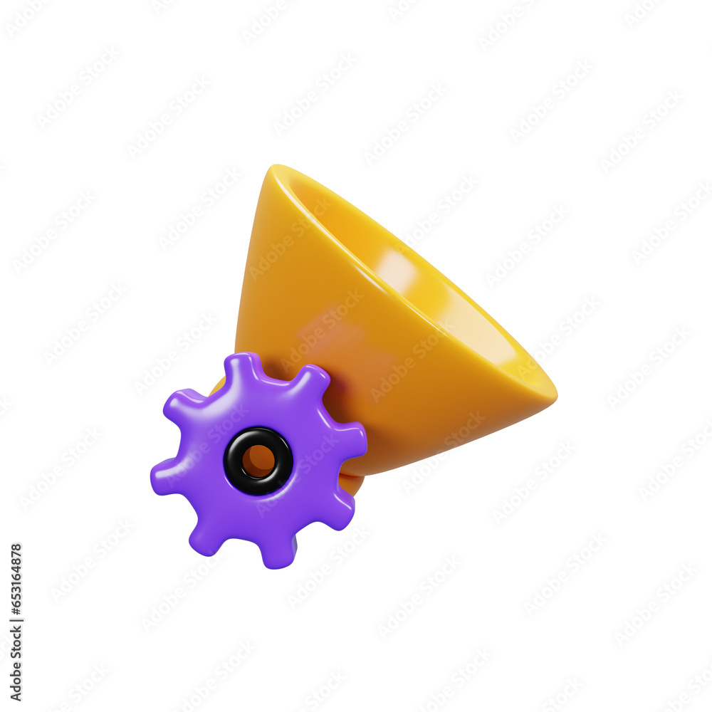 Poster 3d rendering speaker setting icon. user interface icon concept
