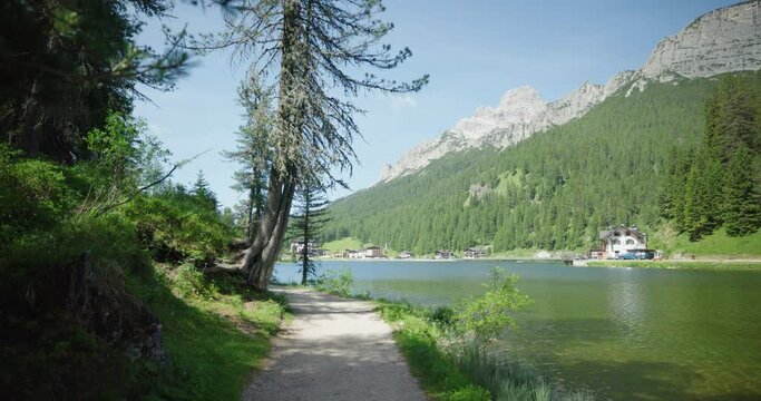 Path at Misurina Lake (Lago Di Misurina), Dolomites, Italy