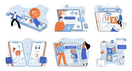 Bes application metaphor. Vector illustration. Best application, software paragon setting benchmark in design and functionality Winner app, title that symbolizes apex of application excellence