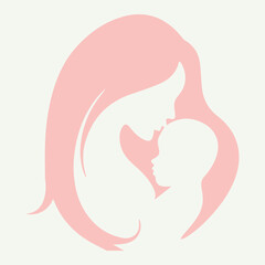 illustration of mother and baby vector