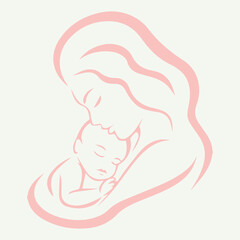 illustration of mother and baby vector