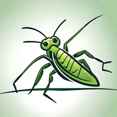 A logo for a business or sports team featuring a stylized green grasshopper bug insect that is suitable for a t-shirt graphic.