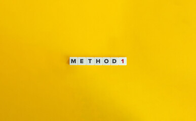 Method 1 Banner. Block Letter Tiles on Yellow Background.