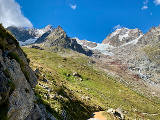Massif du Mont-Blanc aux abords du col de la Seigne - obrazy, fototapety, plakaty