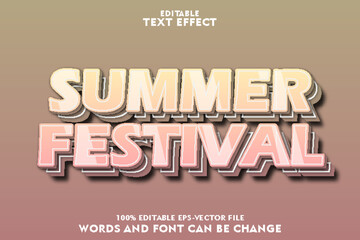 summer festival editable text effect emboss modern style