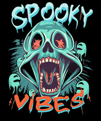 Spooky Vibes Halloween Tshirt Design
