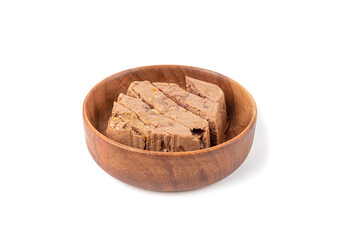 Pet Food, Wet Food for Cats, Dog Canned Pate, Soft Pet Food on White