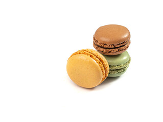 Macaron Cake Isolated, Macaroon Cookie, Almond Meringue, Sweet Macaroons, Colorful French Dessert