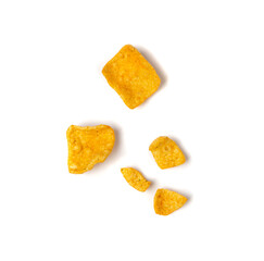 Lentil Chips Isolated, Lentils Crisps, Healthy Orange Snack, Fried Organic Crunchies, Lentil Chips on White