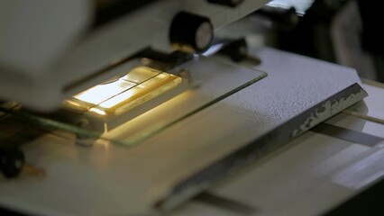 person doing a research in a old fashion microfilm machine