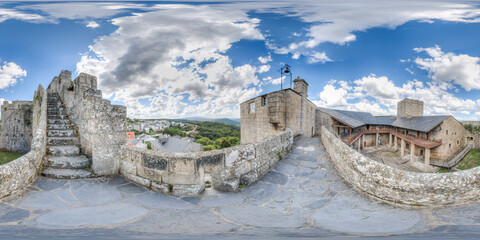 360º panoramic view of medieval castle of Castro Caldelas in the province of Ourense