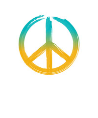 Peace Logo Symbol - Ölfarbe Ukraine Farben
