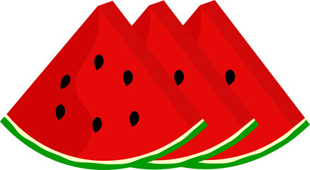 Watermelon hemispherical red, green peel 3 hemispheres