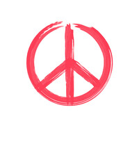 Peace Logo Symbol - Ölfarbe rot
