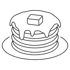 pancake with honey and cheese icon illustration