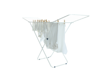 PNG clothes dryer isolated on white background.