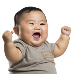 Cute baby giving a funny facial express and gesture