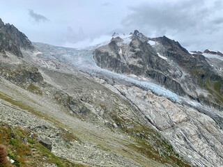 Le glacier du Trient sur le parcours du TMB