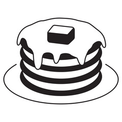pancake with honey and cheese icon illustration