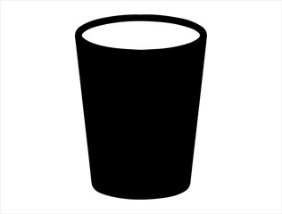 Shot glass silhouette vector art white background
