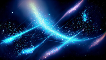 宇宙・広がる光・フレアのイラスト　通信ネットワーク・ビックバンのイメージ