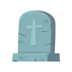 Fototapeta premium Vector cartoon image of a grave. Halloween and fun concept. Creepy elements for your design.