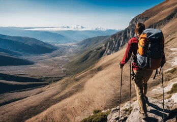 a breathetaking view in front of a hiker