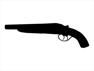 Shotgun silhouette vector art white background
