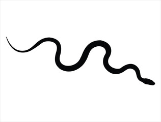Obraz premium Snake silhouette vector art white background