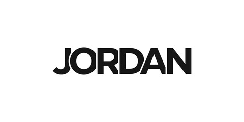 Jordan emblem. The design features a geometric style, vector illustration with bold typography in a modern font. The graphic slogan lettering.