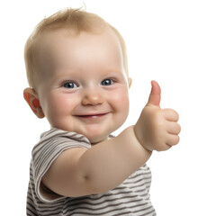 Cute baby giving funny facial expressions and gesture with transparent background