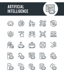 Artificial Intelligence Outline Icons