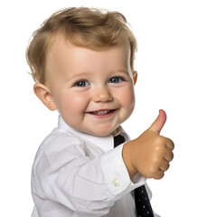 Cute baby giving funny facial expressions and gesture with transparent background