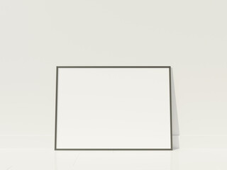 Mockup poster frame in minimalist modern interior background