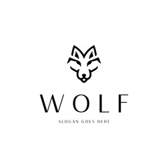 vector wolf elegant logo design