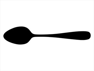 Spoon silhouette vector art white background