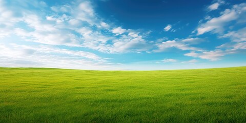Fototapeta premium green field and blue sky