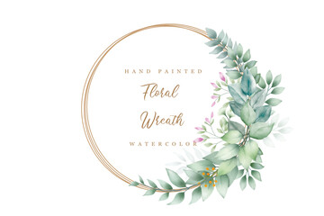 watercolor floral wreath in vintage illustration