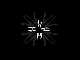 christmas snowflake on black