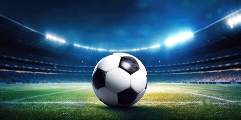 Fototapeta premium soccer ball on stadium