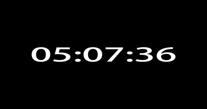 Digital countdown timer, alpha channel