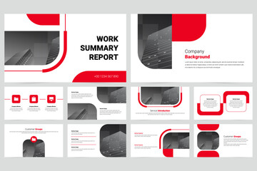 Red company minimalist slide presentation template