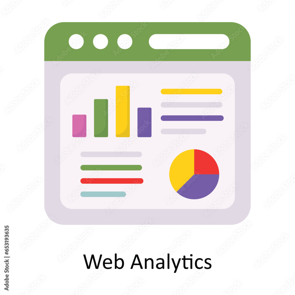 Poster web analytics vector flat icon design illustration. symbol on white background eps 10 file