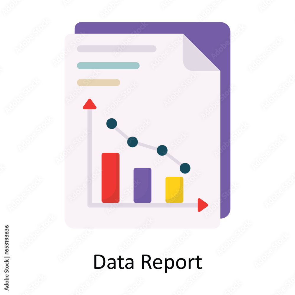 Aufkleber data report vector flat icon design illustration. symbol on white background eps 10 file