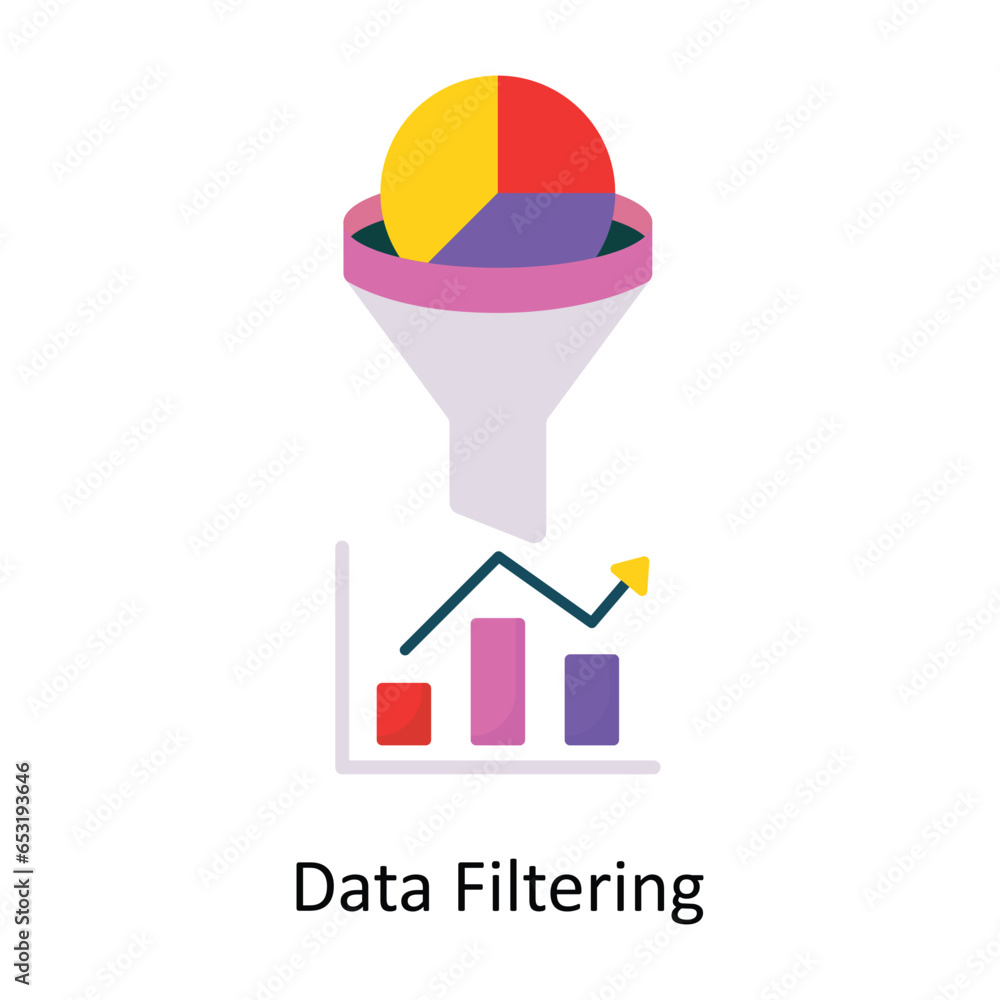 Poster Data Filtering vector Flat Icon Design illustration. Symbol on White background EPS 10 File 