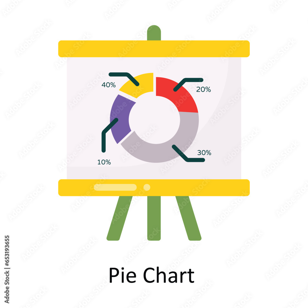 Poster pie chart vector flat icon design illustration. symbol on white background eps 10 file